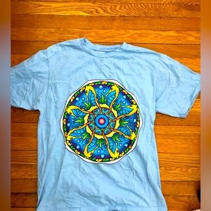 Blue Psychedelic T-shirt size M new